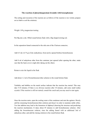 The reaction of phenylmagnesium bromide with benzophenone