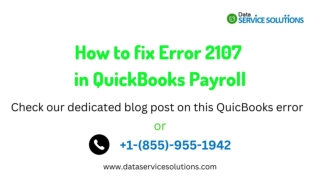 Error 2107 in QuickBooks Payroll