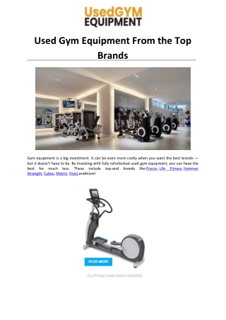 Used Gym Equipment From the Top Brands