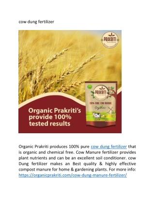 cow dung fertilizer