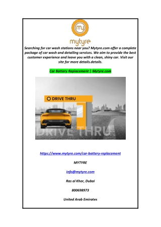 Car Battery Replacement Mytyre.com