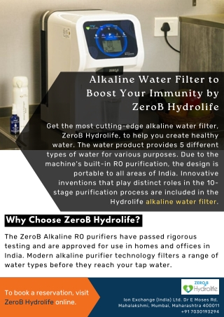 Alkaline Water Filter to Boost Your Immunity by ZeroB Hydrolife