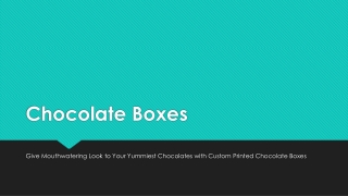 Give Mouthwatering Look to Your Yummiest Chocolates with Custom Printed Chocolat