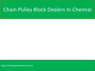 Chain Pulley Block Dealers In Chennai