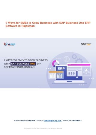 7 Ways for SMEs to Grow Business with SAP Business One ERP Software in Rajasthan