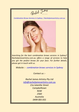 Combination Brows Services In Sydney Racheljamesartistry.com.au