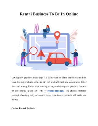 Rental Business To Be In Online