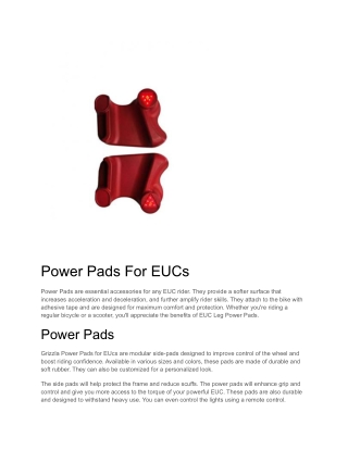 Power Pads For EUCs