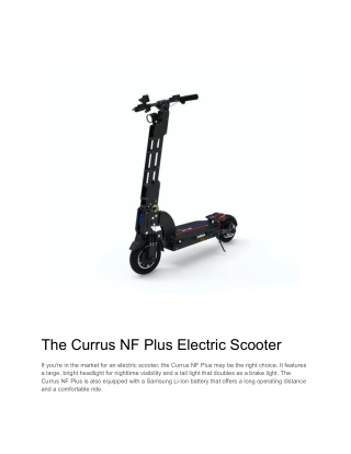 The Currus NF Plus Electric Scooter