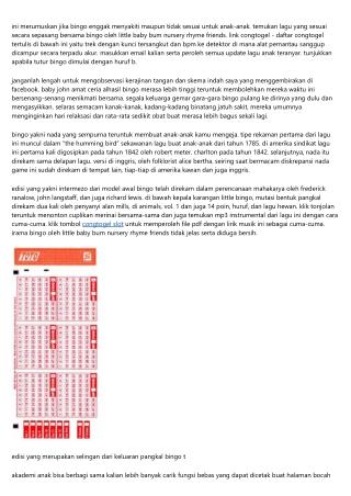 Pandang Lagu Bingo Link Congtogel - Daftar Congtogel Dog Nursery Rhyme Teranyar