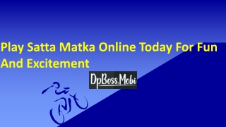 Play Satta Matka online today for fun and excitement