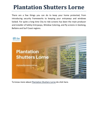 Plantation Shutters Lorne