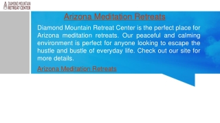 Arizona Meditation Retreats  Diamond Mountain Retreat Center