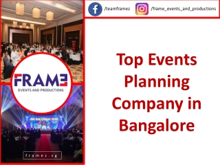 Top Events Planning Company in Bangalore