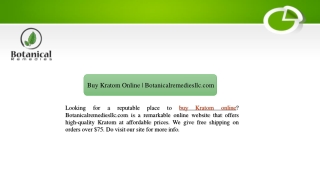 Buy Kratom Online | Botanicalremediesllc.com