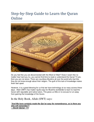 Step-by-Step Guide to Learn the Quran Online