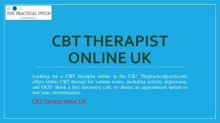 Cbt Therapist Online Uk | Thepracticalpsych.com