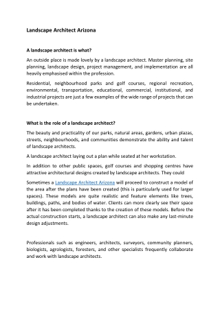 Landscape Architect Arizona