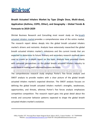 Breath Actuated Inhalers Market