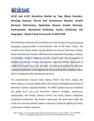 G-CSF and G-CSF Biosimilars Market