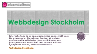 Webbdesign Stockholm | Interwebsite.se