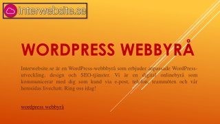 wordpress webbyrå | Interwebsite.se