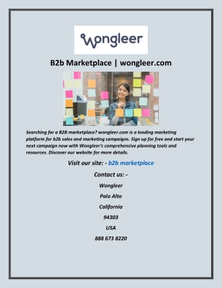 B2b Marketplace  wongleer com