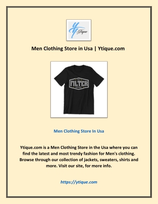 Men Clothing Store in Usa | Ytique.com