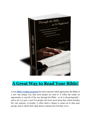 Through the bible . . . as it happened