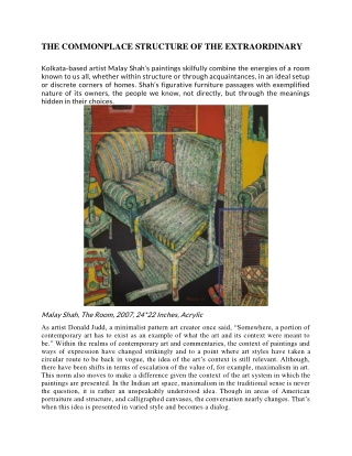THE COMMONPLACE STRUCTURE OF THE EXTRAORDINARY