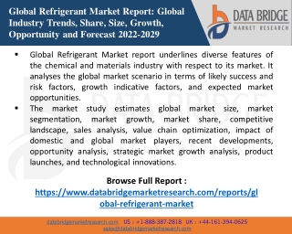 Global Refrigerant Market Growth Analysis, Trends by Forecast to 2029