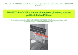 Pdf [download]^^ FUMETTO E ACCIAIO Nuvole di tempesta (Fumetto  storia e politica) (Italian Edition) ^DOWNLOAD E.B.O.O.K