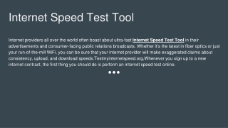 Internet Speed Test Tool