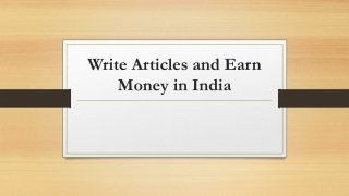 Write Articles and Earn Money in India