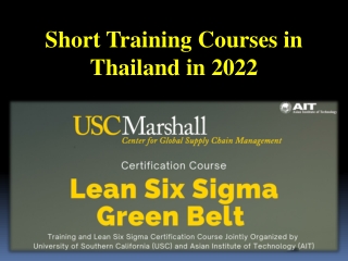 Short Training Courses in Thailand in 2022