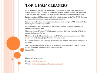 Top CPAP cleaners