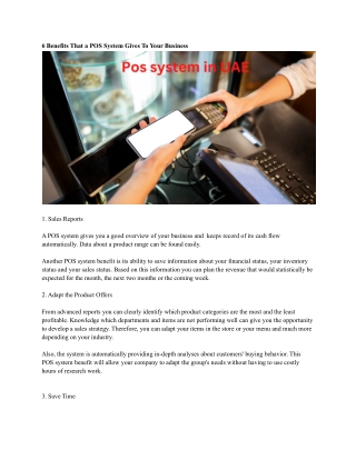 Pos system in UAE