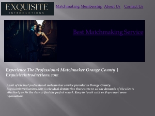 Matchmaking Near Me | Exquisiteintroductions.com