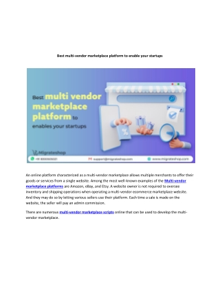 Best multi vendor marketplace platform to enables your startups