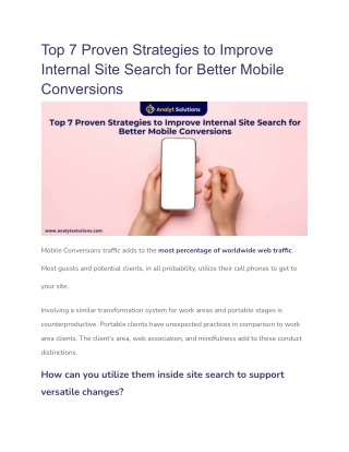 Top 7 Proven Strategies to Improve Internal Site Search for Better Mobile Conversions