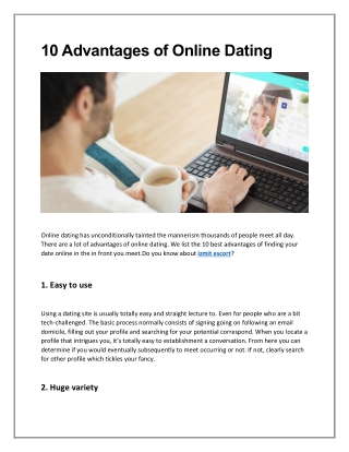 10 Advantages of Online Dating