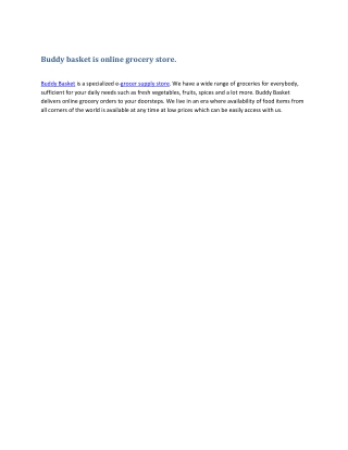 Buddy basket is online grocery store
