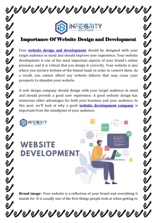 Importance Of Website Design and Development