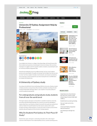 University Of Sydney Assignment Help by Professional