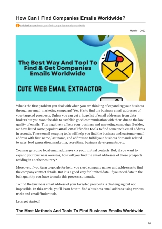 1How Can I Find Companies Emails Worldwide