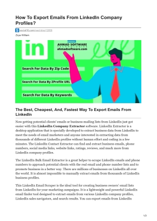 How To Export Emails From LinkedIn Company Profiles