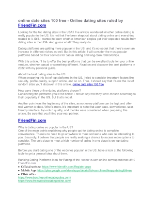 online date sites 100 free - Online dating sites ruled by FriendFin.com
