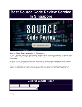 Best Source Code Review Service In Singapore