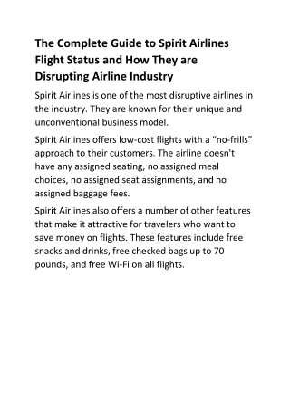 The Complete Guide to Spirit Airlines Flight Status and How They are Disrupting Airline Industry