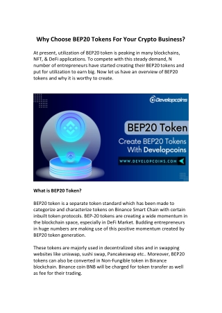 BEP20 Token Development